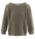 Marken-Leinen-Pullover khaki