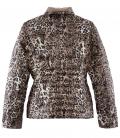 Marken-Leomuster-Daunenjacke braun