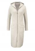 Marken-Longstrickjacke beige