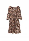 Marken-Maxi-Druckkleid schwarz-bunt