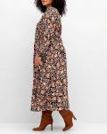 Marken-Maxi-Druckkleid schwarz-bunt