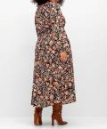 Marken-Maxi-Druckkleid schwarz-bunt