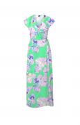 Marken-Maxi-Wickelkleid mint/flieder/blau