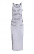 Marken-Maxikleid grau