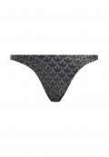 Marken-Monogramm-Bustierbikini schwarz-grau