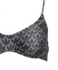 Marken-Monogramm-Bustierbikini schwarz-grau