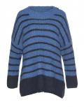 Marken-Oversized-Pullover blau-marine