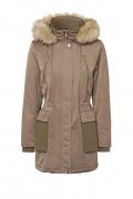 Marken-Parka mit Webpelz braun