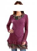 Marken-Patchshirt fuchsia-bunt