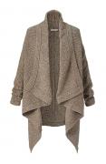 Marken-Poncho-Strickjacke dunkelbeige