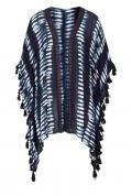 Marken-Poncho blau-bunt