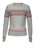 Marken-Pullover grau-melange-bunt