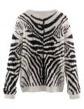 Marken-Pullover schwarz-natur
