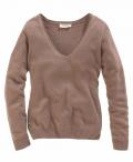 Marken-Pullover taupe