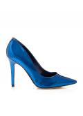 Marken-Pumps blau-metallic