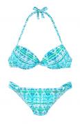 Marken-Push-Up-Bikini blau-bunt A-Cup