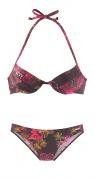 Marken-Push-Up-Bikini braun-print C-Cup