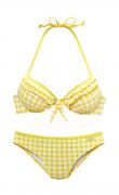 Marken-Push-Up-Bikini gelb-weiß