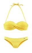 Marken-Push-up-Bandeau-Bikini gelb B-Cup