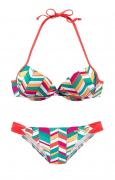 Marken-Push-up-Bikini bunt D-Cup