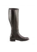 Marken-Rind-Nappaleder-Stiefel mitStretcheinsatz braun