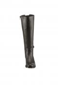 Marken-Rind-Nappaleder-Stiefel mitStretcheinsatz braun