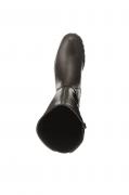 Marken-Rind-Nappaleder-Stiefel mitStretcheinsatz braun