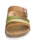 Marken-Rindleder-Pantolette braun-bunt