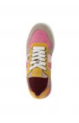 Marken-Rindleder-Sneaker pink-bunt