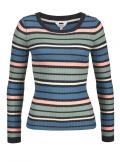 Marken-Rippenstrickpullover bunt
