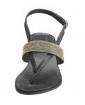 Marken-Sandale schwarz-gold