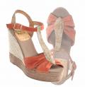 Marken-Sandalette beige-orange