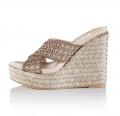 Marken-Sandalette taupe-gold