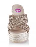 Marken-Sandalette taupe-gold