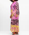 Marken-Satin-Druckkleid pink-bunt
