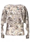 Marken-Seidenbluse taupe