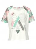 Marken-Shirt ecru-bunt