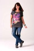 Marken-Shirt grau-bunt