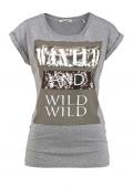 Marken-Shirt grau-bunt