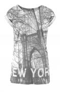 Marken-Shirt mit Druck ecru-grau