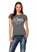 Marken-Shirt mit Druck grau