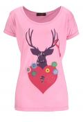 Marken-Shirt mit Pailletten pink