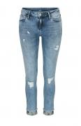 Marken-Skinny-Jeans ADRIANA blau-used 34 inch