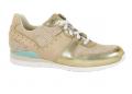 Marken-Sneaker beige-goldfarben