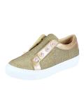 Marken-Sneaker mit Perlen goldfarben Gr. 2,5