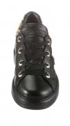 Marken-Sneaker mit Webpelz schwarz-leo