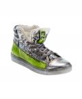 Marken-Sneaker silber-neongrün
