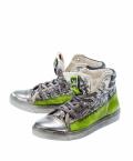 Marken-Sneaker silber-neongrün