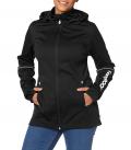 Marken-Softshelljacke mit Kapuze schwarz