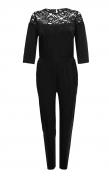 Marken-Spitzen-Jumpsuit schwarz Gr. 38